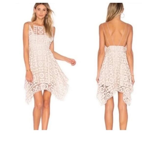Free People Dresses & Skirts - Free People Just Like Honey Ivory Lace Handkerchief Dress Size 2
